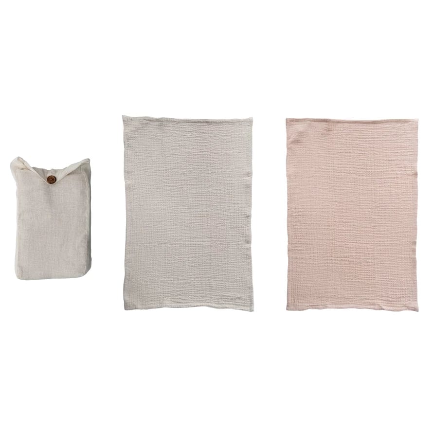 Creative Co-op Cotton Double Cloth Tea Towels Set of 2 in Bag