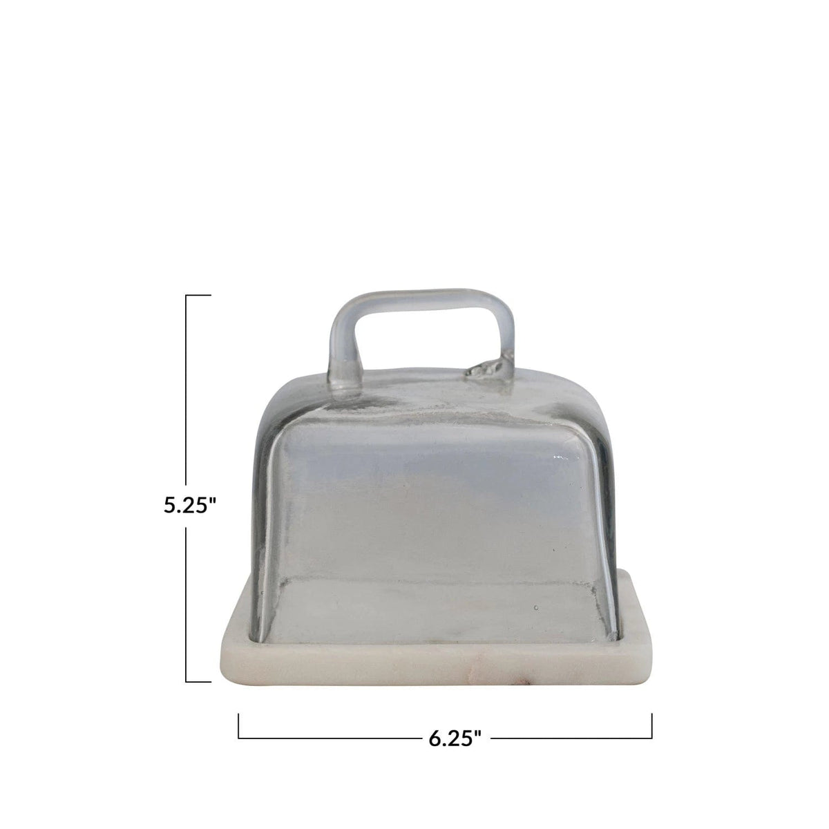 Creative Co-Op Creative Co-op Glass Cloche with White Marble Base & Handle - Little Miss Muffin Children & Home