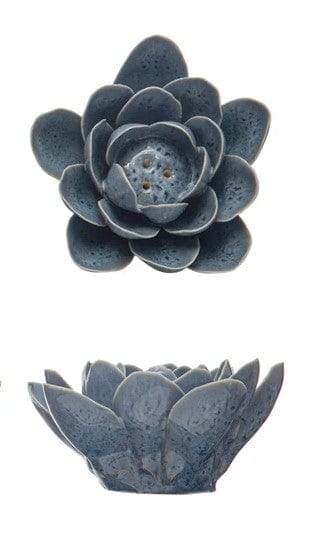 Creative Co-op Creative Co-op Handmade Stoneware Flower Incense Holder - Little Miss Muffin Children & Home