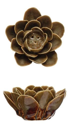 Creative Co-op Creative Co-op Handmade Stoneware Flower Incense Holder - Little Miss Muffin Children & Home