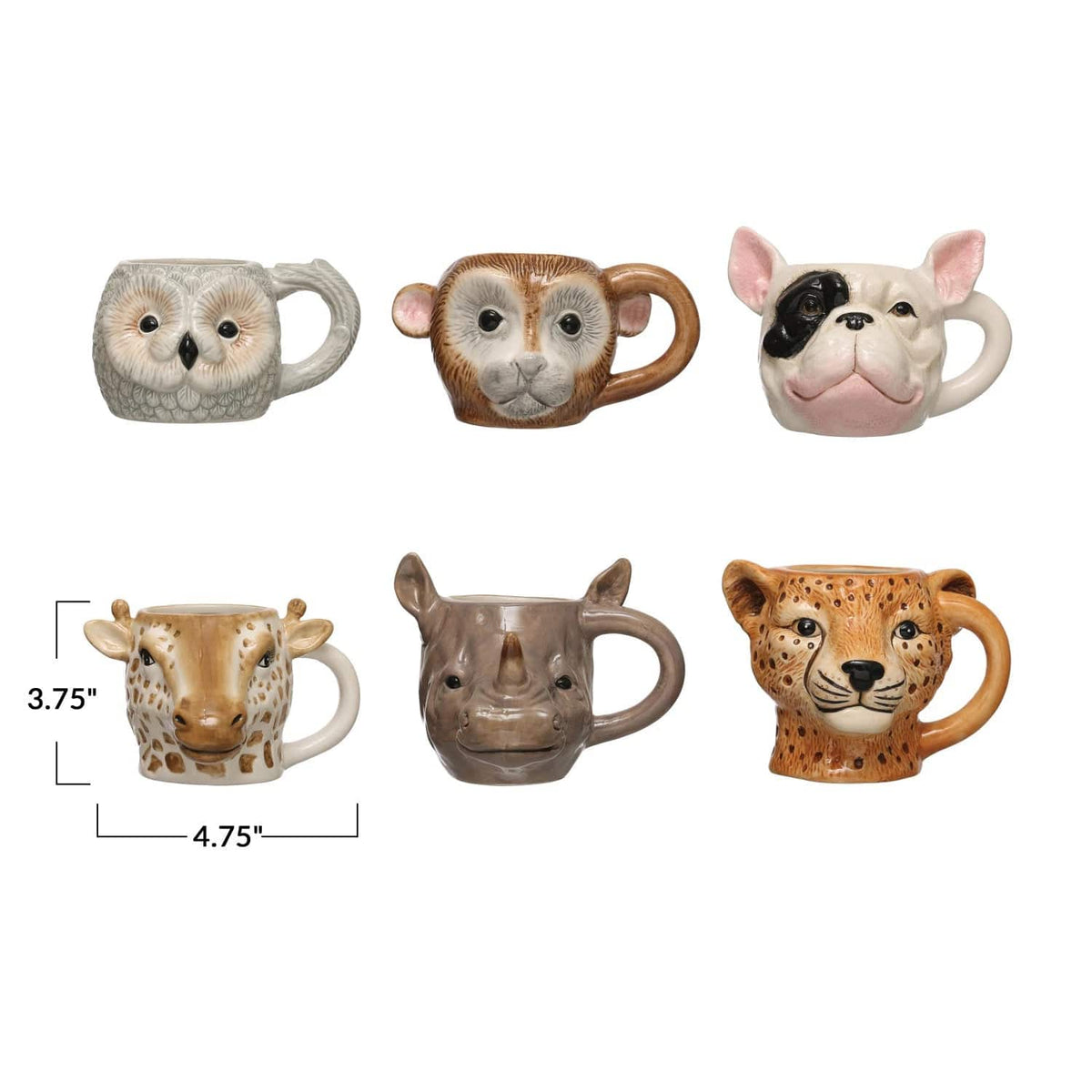 Creative Co-Op Creative Co-op 23 oz. Ceramic Animal Head Mug - Little Miss Muffin Children & Home