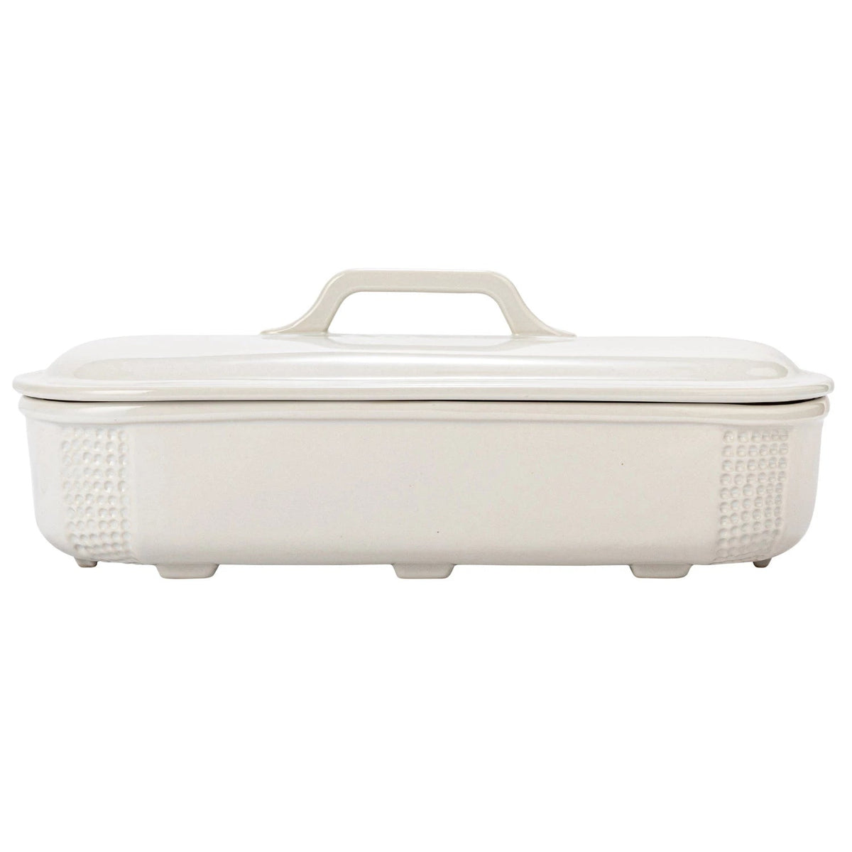 Creative Co-op Creative Co-op 2 Quart Debossed Stoneware Baking Dish with Lid, Matte White Finish - Little Miss Muffin Children & Home