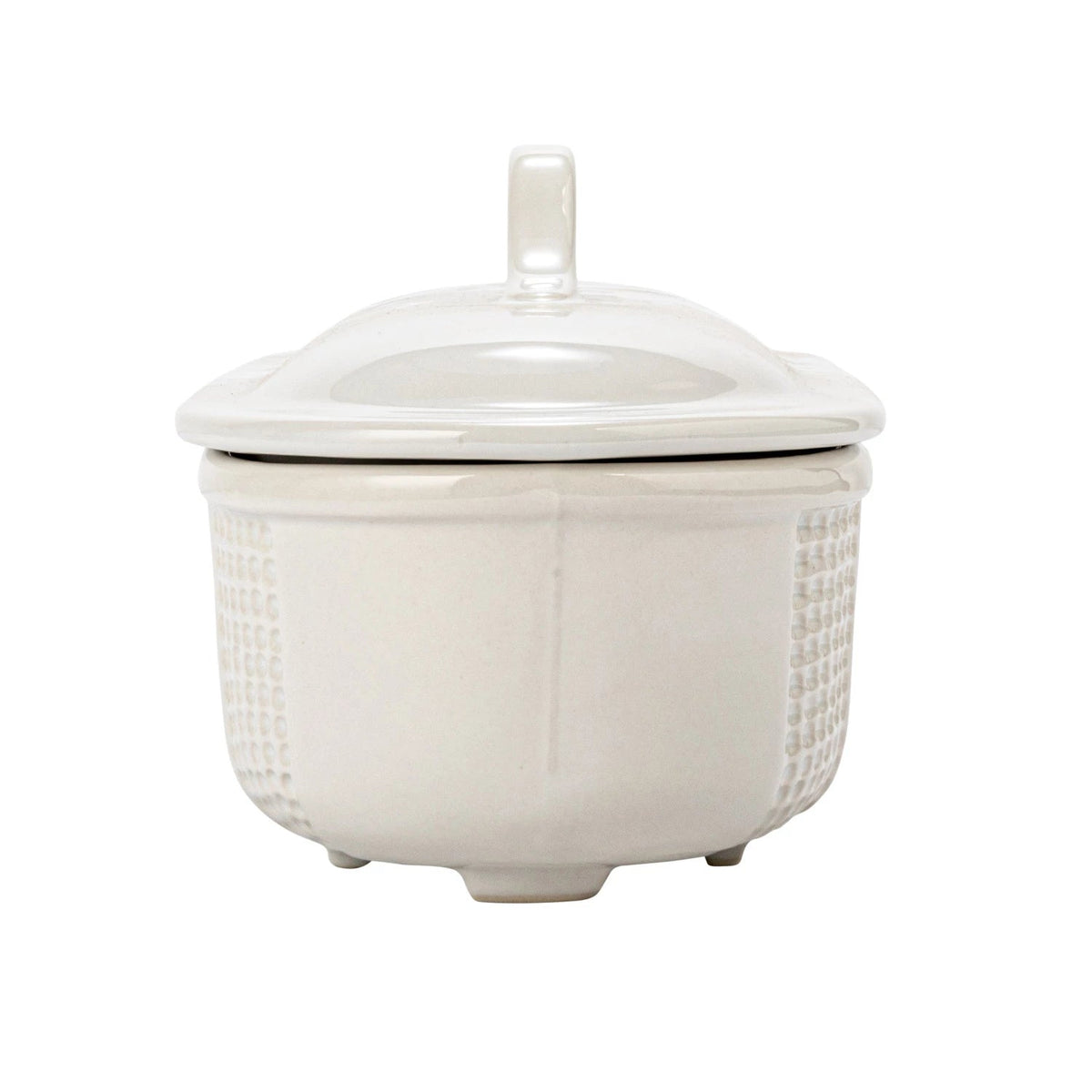 Creative Co-op Creative Co-op 2 Quart Debossed Stoneware Baking Dish with Lid, Matte White Finish - Little Miss Muffin Children & Home