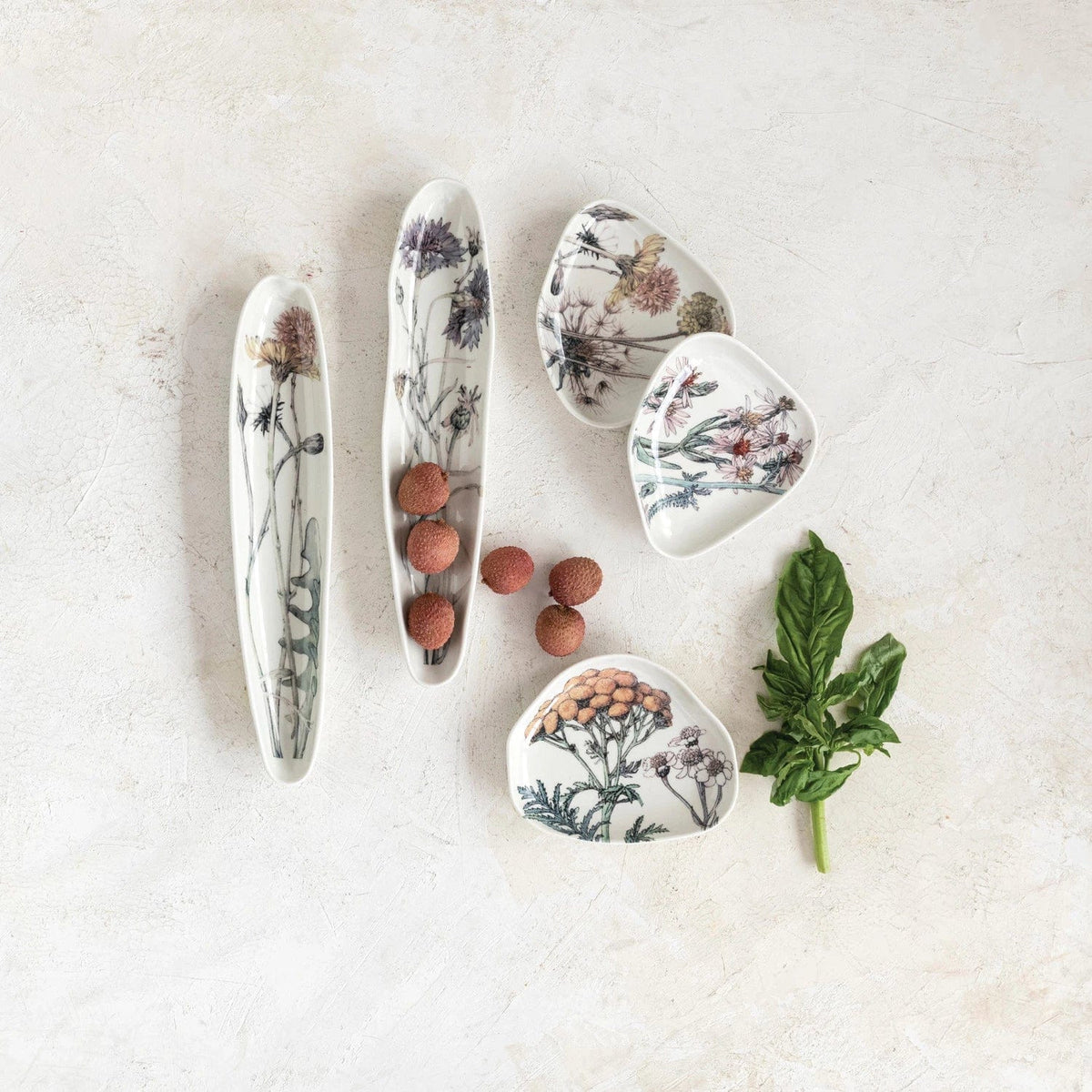 Creative Co-Op Creative Co-op 13" Stoneware Floral Platter - Little Miss Muffin Children & Home