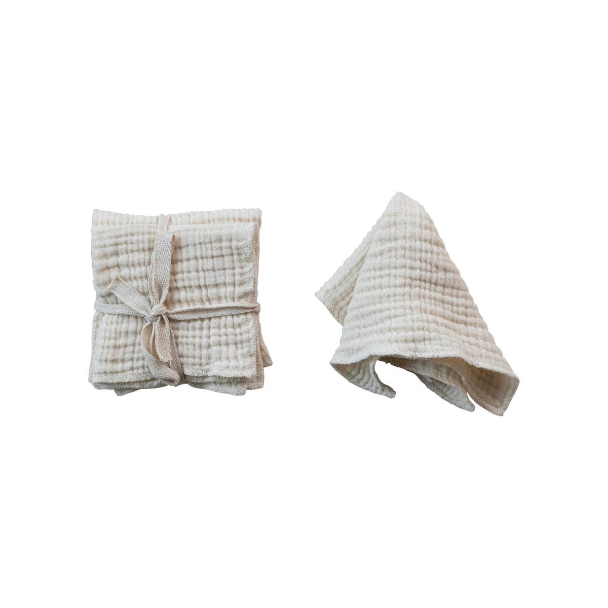 Creative Co-Op Creative Co-op 10" Square Cotton Double Cloth Set of 4 Dish Cloths - Little Miss Muffin Children & Home