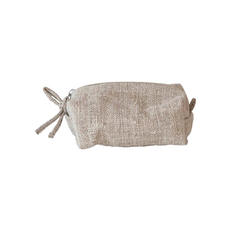 Creative Co-Op Creative Co-op Woven Hemp Fiber Zip Pouch with Cotton Lining - Little Miss Muffin Children & Home