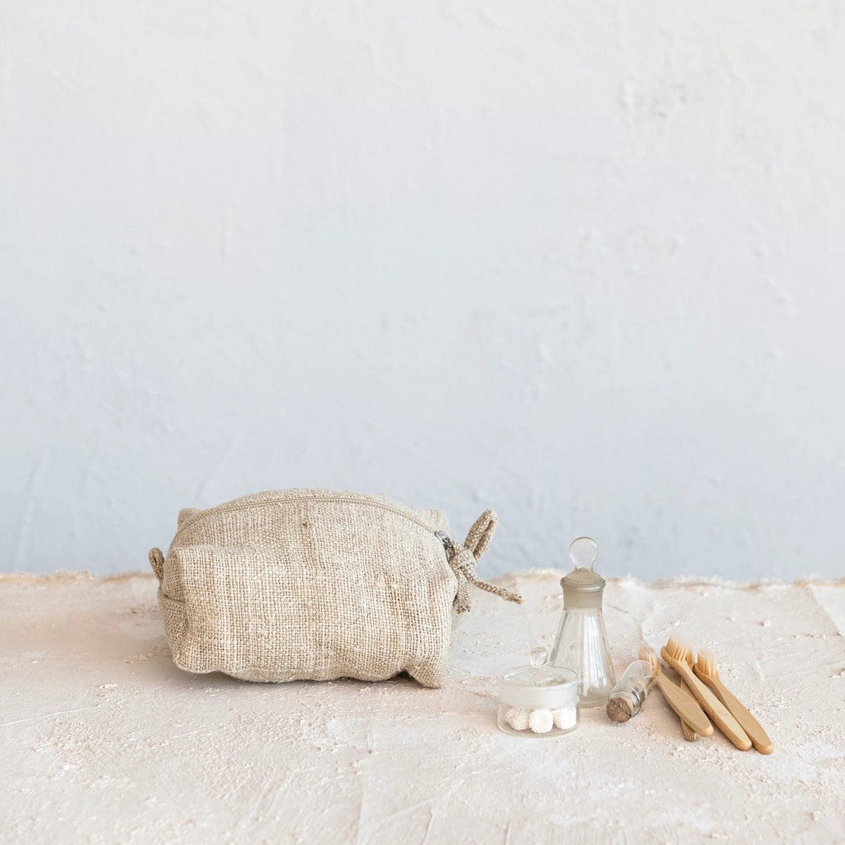 Creative Co-Op Creative Co-op Woven Hemp Fiber Zip Pouch with Cotton Lining - Little Miss Muffin Children & Home