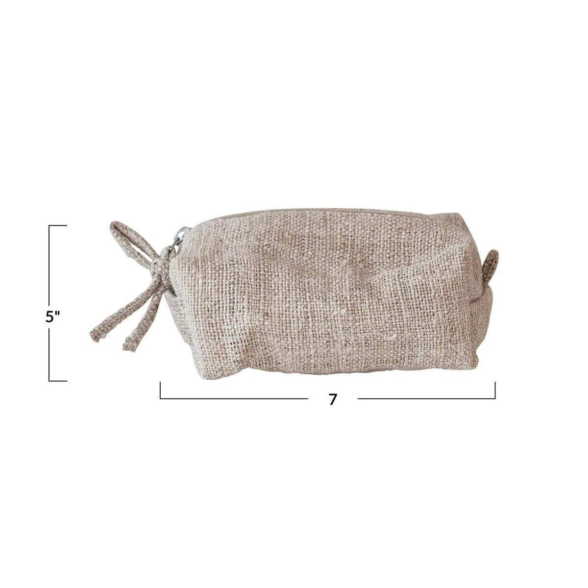 Creative Co-Op Creative Co-op Woven Hemp Fiber Zip Pouch with Cotton Lining - Little Miss Muffin Children & Home