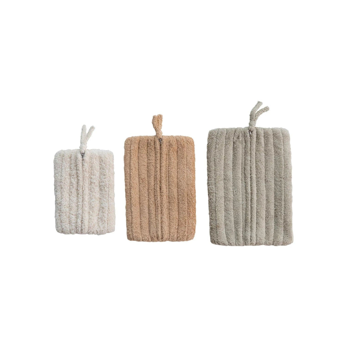 Creative Co-Op Creative Co-op Quilted Cotton Terry Zip Pouches with Cotton Lining - Little Miss Muffin Children & Home