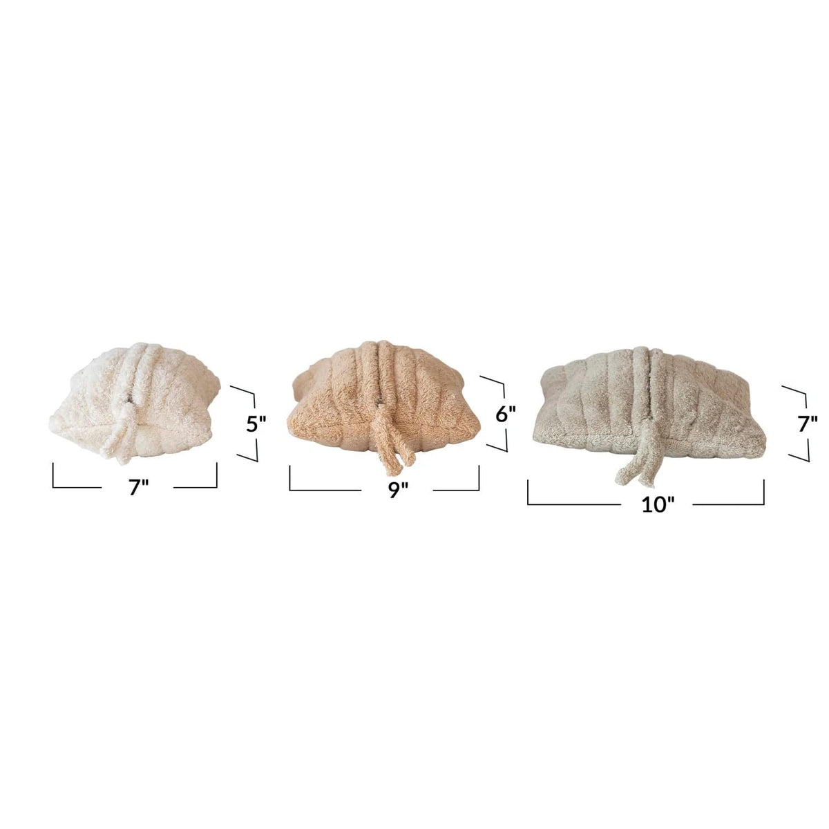 Creative Co-Op Creative Co-op Quilted Cotton Terry Zip Pouches with Cotton Lining - Little Miss Muffin Children & Home