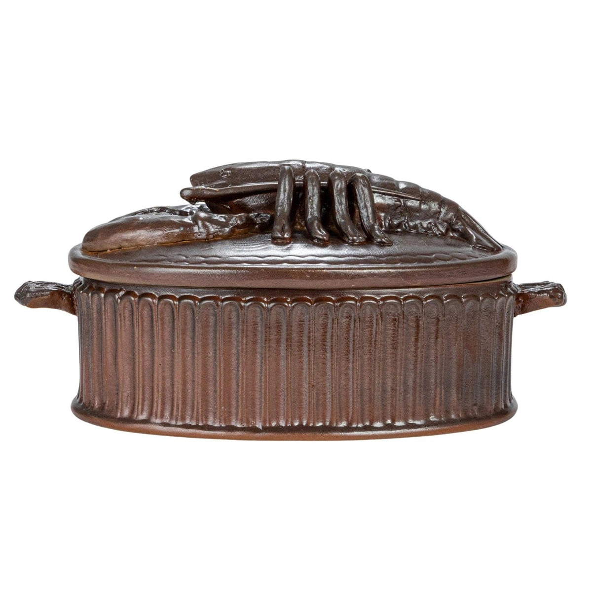 Creative Co-op Creative Co-op Brown Matte 2 Quart Stoneware Baker with Lobster Handle (Each One Will Vary) - Little Miss Muffin Children & Home