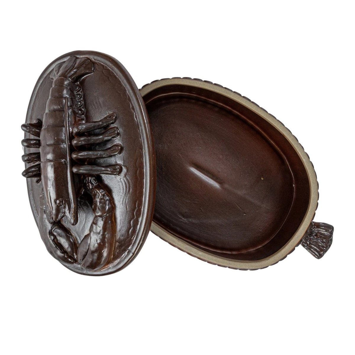 Creative Co-op Creative Co-op Brown Matte 2 Quart Stoneware Baker with Lobster Handle (Each One Will Vary) - Little Miss Muffin Children & Home