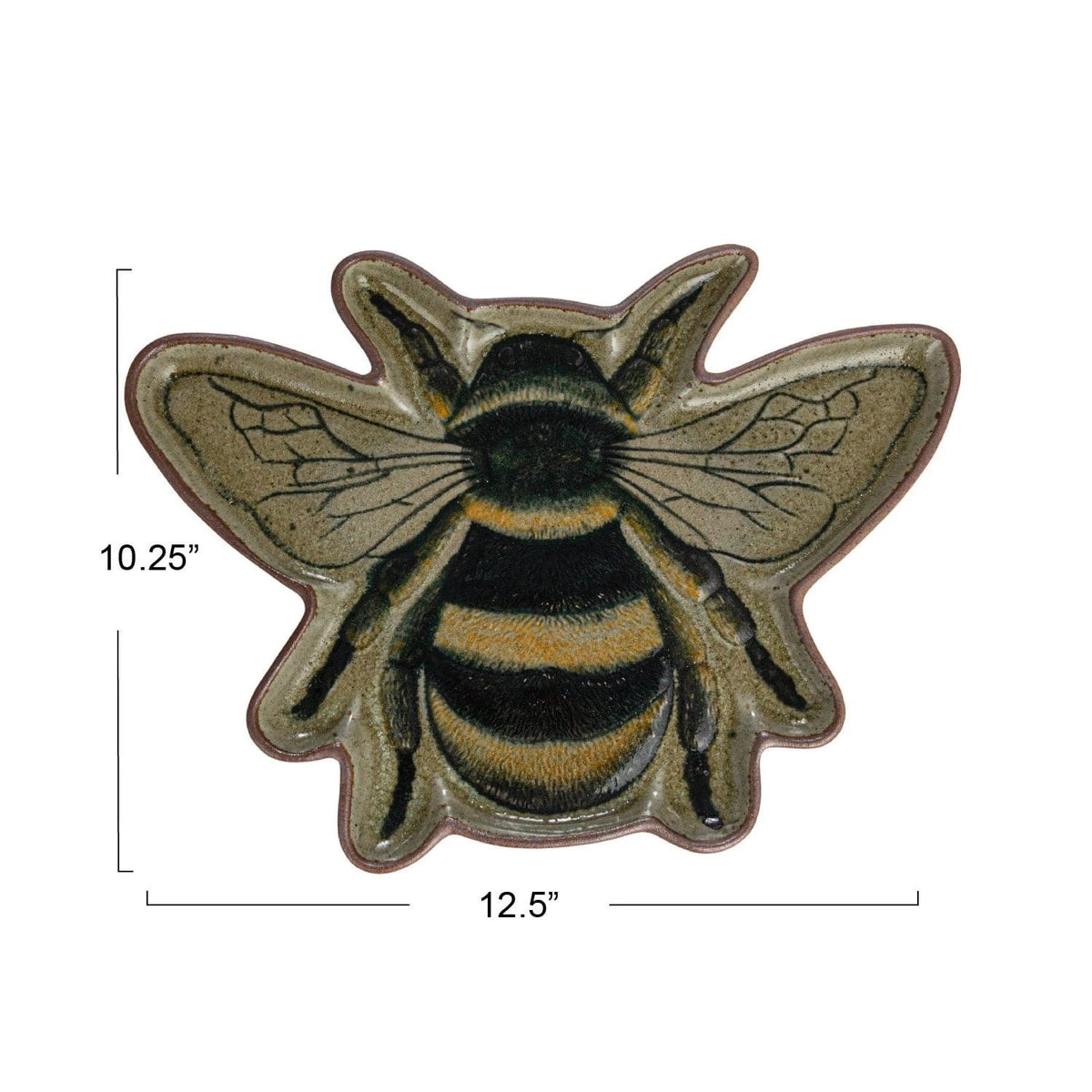 Creative Co-op Stoneware Bee Plate (Each One Will Vary) - Little Miss Muffin Children & Home