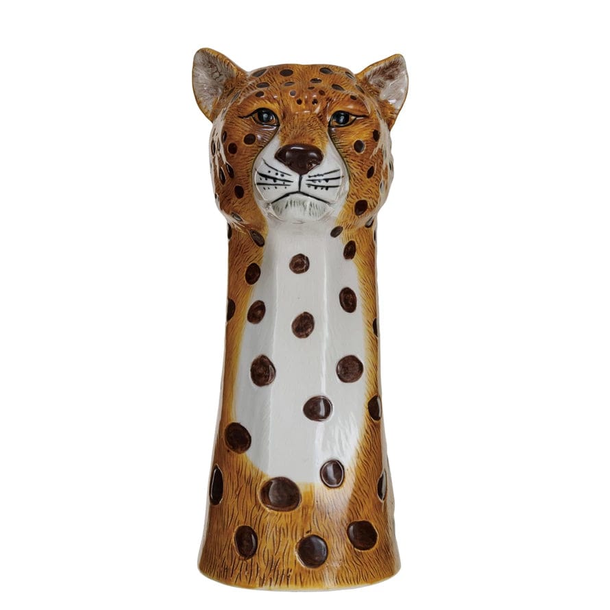 Creative Co-Op Creative Co-op Hand-Painted Stoneware Cheetah Vase - Little Miss Muffin Children & Home
