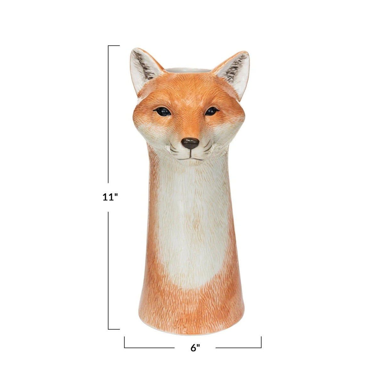 Creative Co-Op Creative Co-op Hand-Painted Stoneware Fox Vase - Little Miss Muffin Children & Home