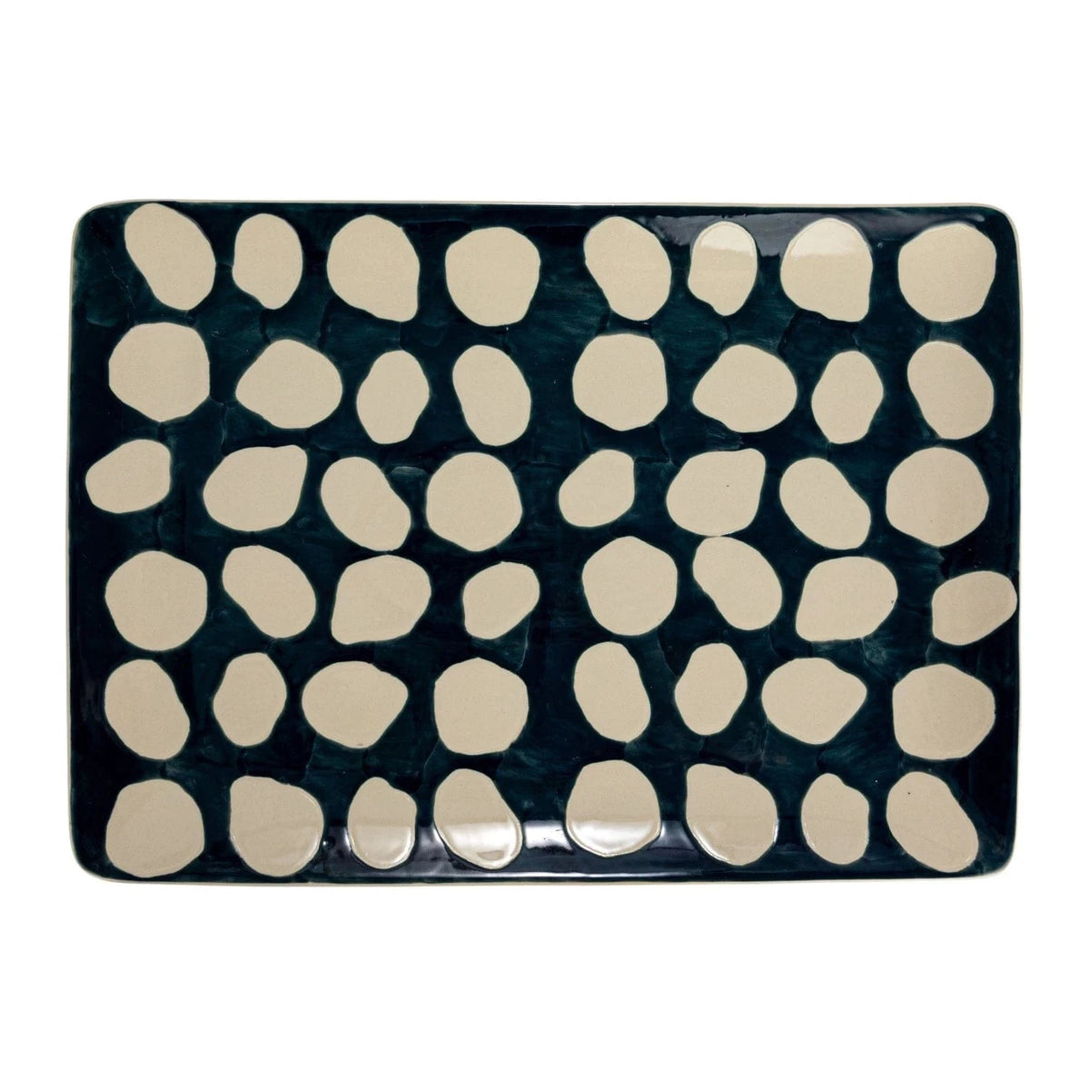 Creative Co-op Hand-Painted Wax Relief Stoneware Platter - Little Miss Muffin Children & Home
