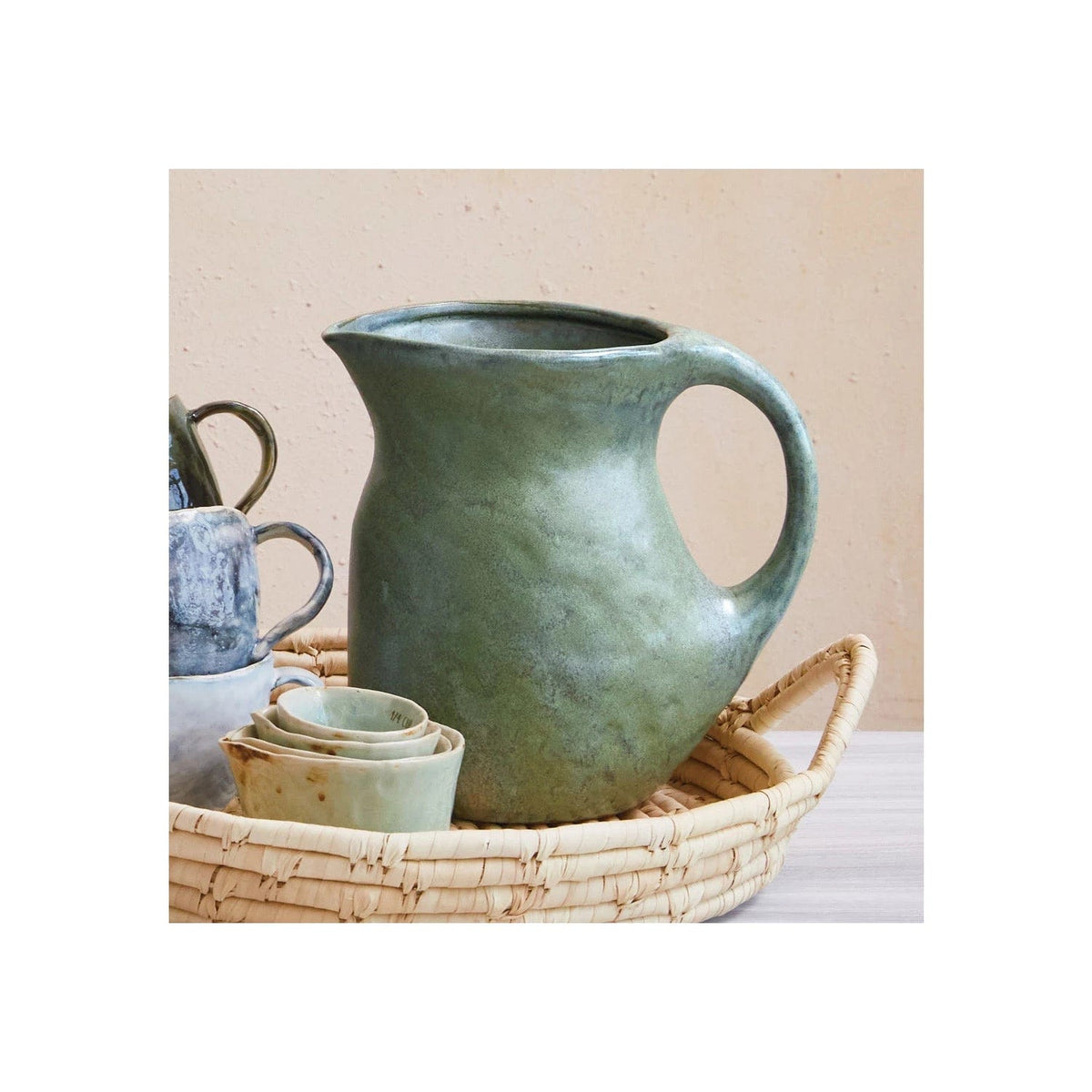 Creative Co-op Creative Co-op 2-1/2 Quart Stoneware Pitcher (Each One Will Vary) - Little Miss Muffin Children & Home
