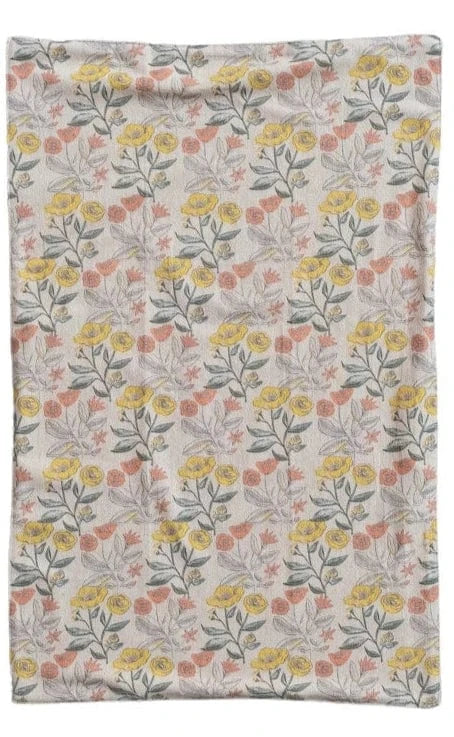 beige floral napkin towel