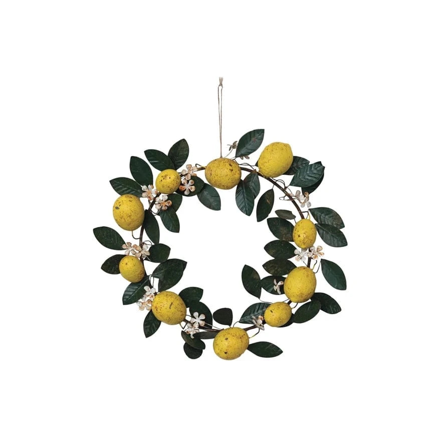 Creative Co-op Hand-Painted Metal Vintage Reproduction Toleware Lemon Wreath - Little Miss Muffin Children & Home