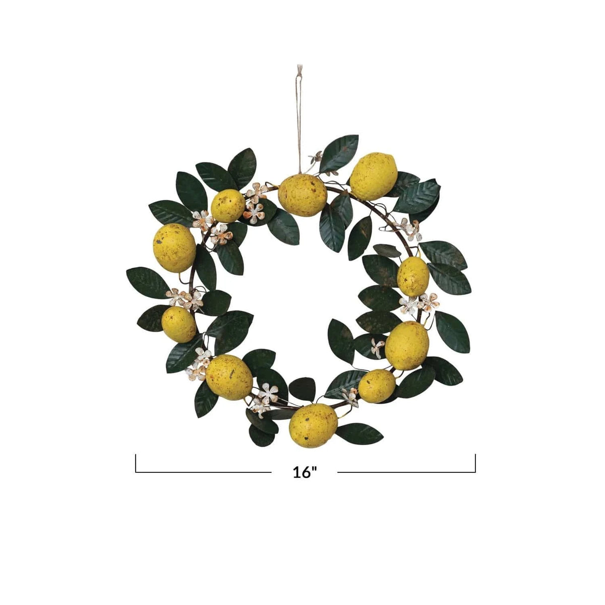 Creative Co-op Hand-Painted Metal Vintage Reproduction Toleware Lemon Wreath - Little Miss Muffin Children & Home
