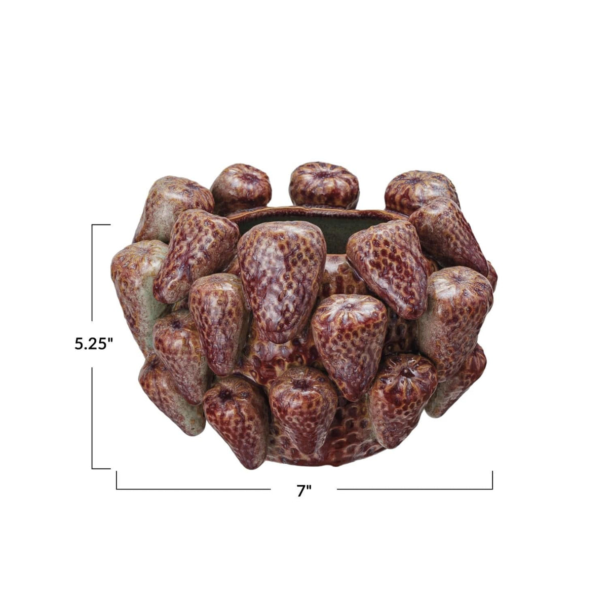 Creative Co-op Creative Co-op Berry Delight 3D Strawberries Stoneware Planter/Vase (Holds 3" Pot) (Each One Will Vary) - Little Miss Muffin Children & Home