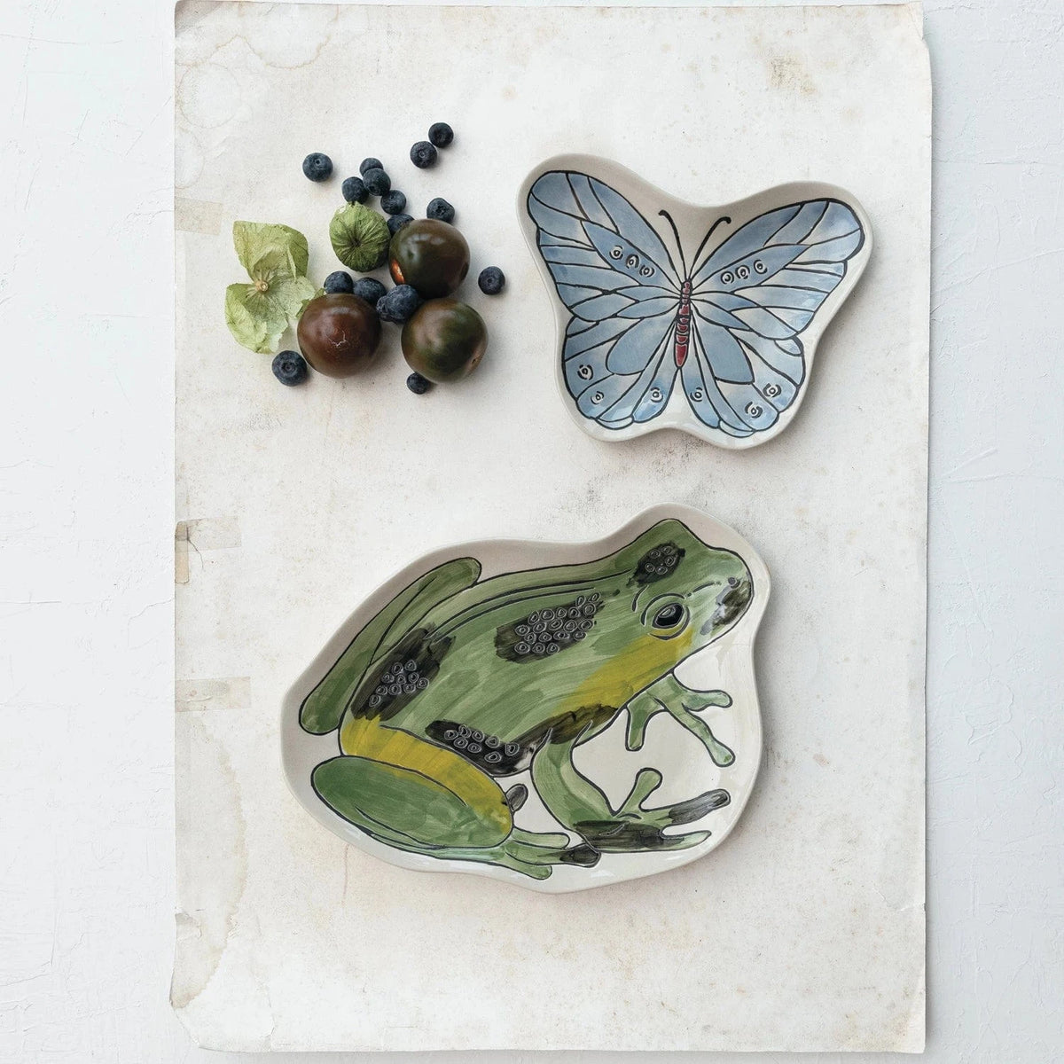 Creative Co-op Hand-Painted Stoneware Butterfly Shaped Plate - Little Miss Muffin Children & Home