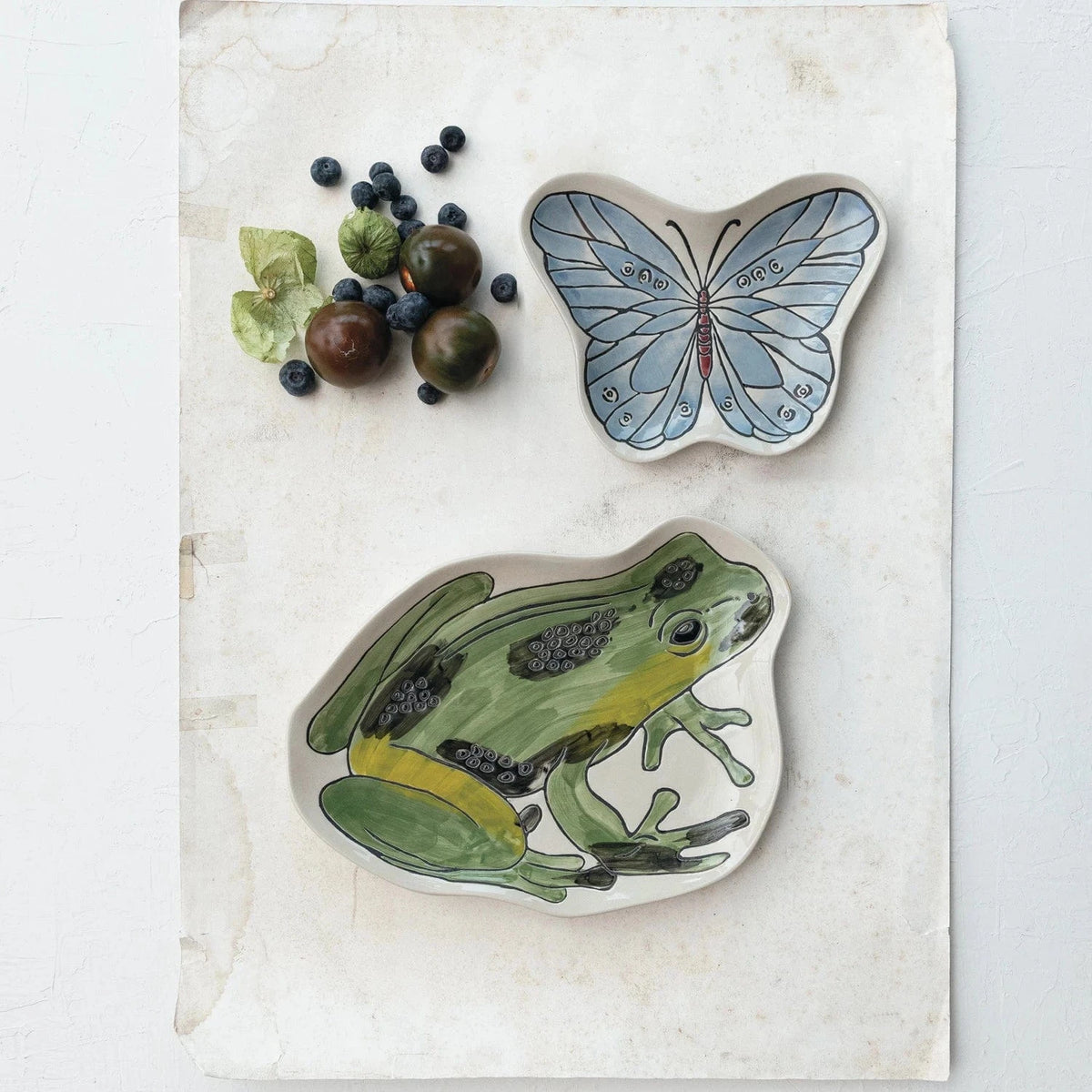 Creative Co-op Hand-Painted Stoneware Frog Shaped Platter - Little Miss Muffin Children & Home
