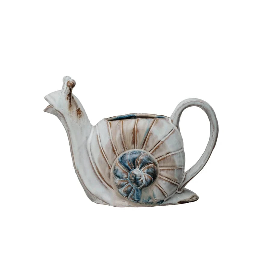 Creative Co-op 24 oz. Stoneware Snail Watering Can (Each One Will Vary) - Little Miss Muffin Children & Home