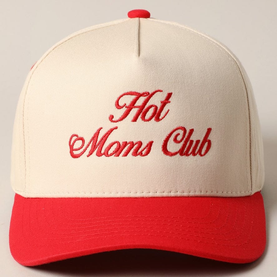 Fashion City Fashion City Hot Moms Club Trucker Baseball Cap, Red - Little Miss Muffin Children & Home
