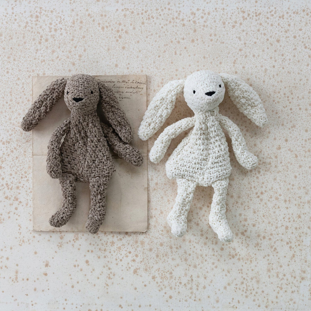 Knit Fabric Chenille Bunny, 2 Availble Colors