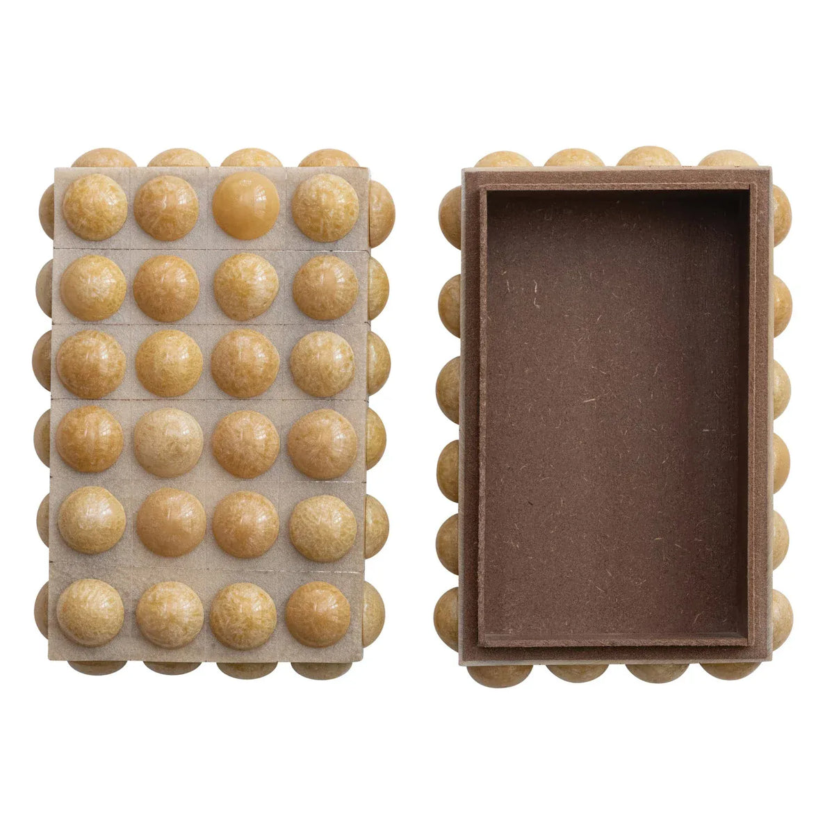 Cream Handmade Marbled Resin Bobbin Box