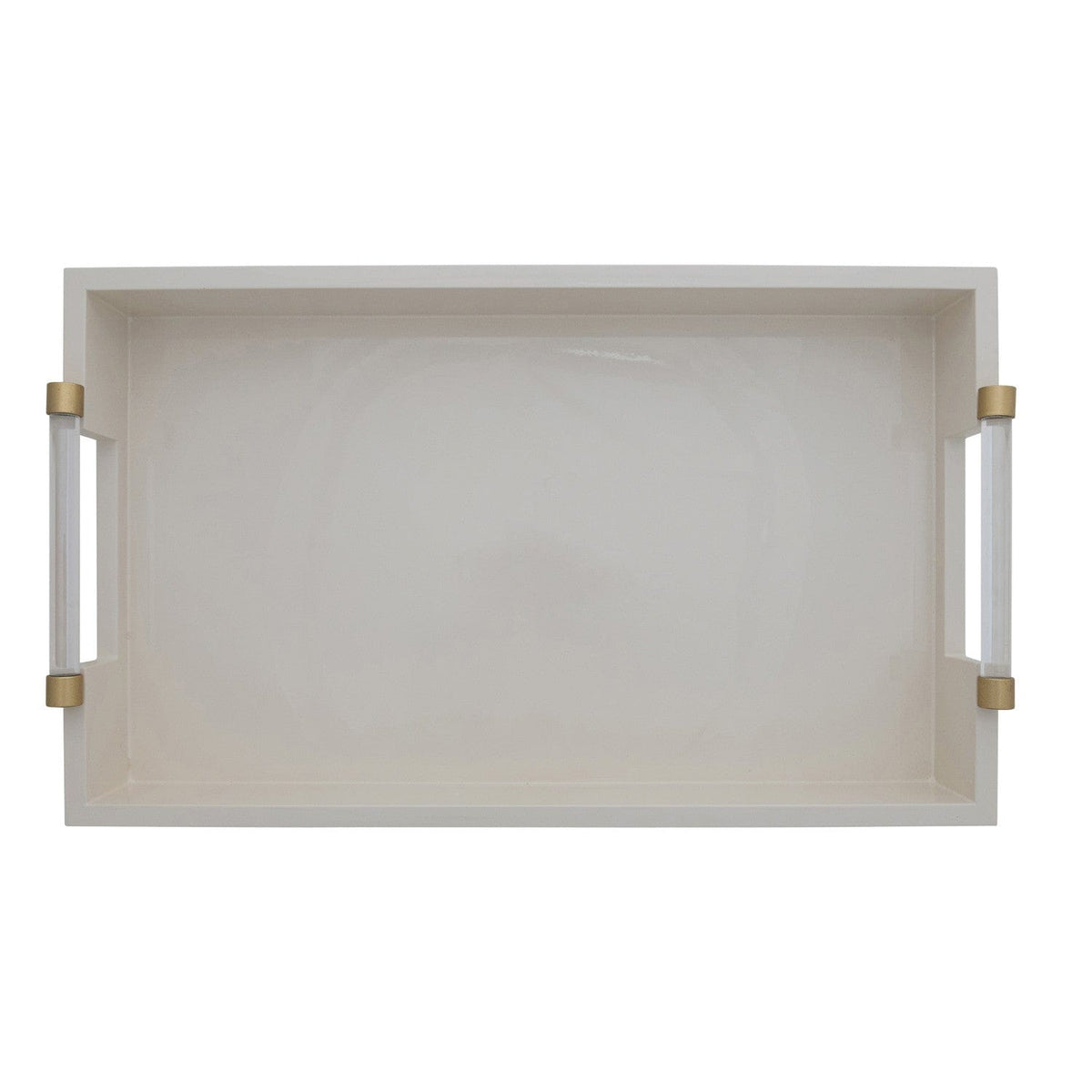 MDF Lacquered Tray with Acrylic & Metal Handles
