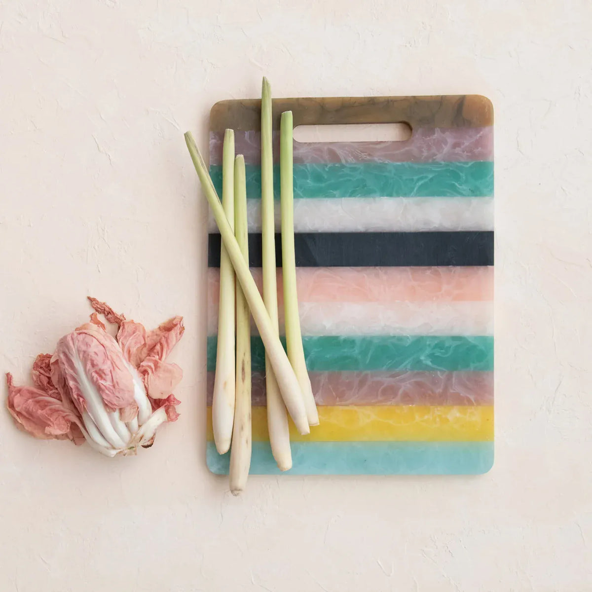 Marbled Resin Striped Cheese/Serving Board with Handle (Each One Will Vary)