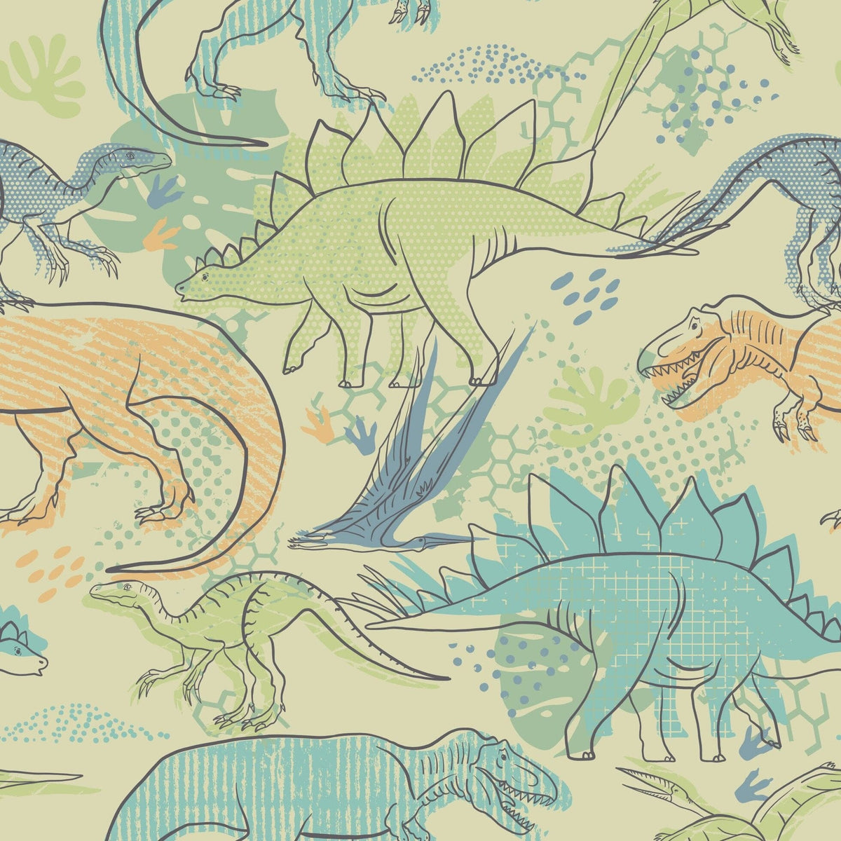 Neon Dino Zipper Footie