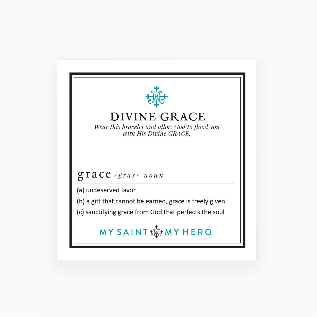 My Saint My Hero Divine Grace Bracelet - Amazonite/White Howlite Cross/Gold Medal/Slate - Little Miss Muffin Children & Home