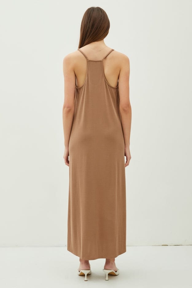 maxi dress racerback Modal V-Neck Racerback Adjustable Strap Maxi Dress