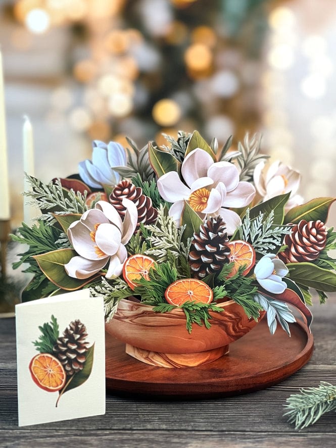FreshCut Paper FreshCut Paper Winter Magnolia Pop-Up Greeting Card - Little Miss Muffin Children & Home