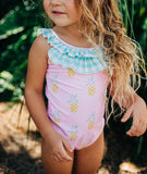 Sugar Bee Clothing Sugar Bee Clothing  Pink Pineapple Bow Back Swimsuit - Little Miss Muffin Children & Home