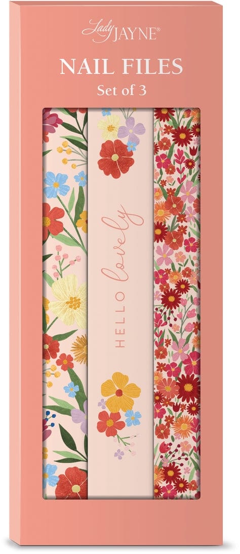 Lady Jayne Lady Jayne Pink Floral Botanical Garden Nail File Set of 3 - Little Miss Muffin Children & Home