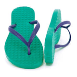 Green Flip Flops Green Flip Flops Women's Sustainable Flip Flops Emerald with Purple Straps - Little Miss Muffin Children & Home