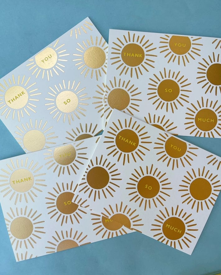 J.Falkner Cards J Falkner Gold Sunburst Thank You Card - Little Miss Muffin Children & Home