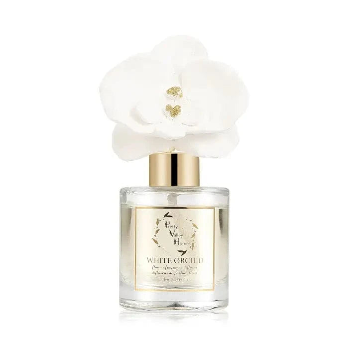 Pretty Valley Home Pretty Valley Home Golden Orchid Flower Diffuser Gift Set, White Orchid - Little Miss Muffin Children & Home