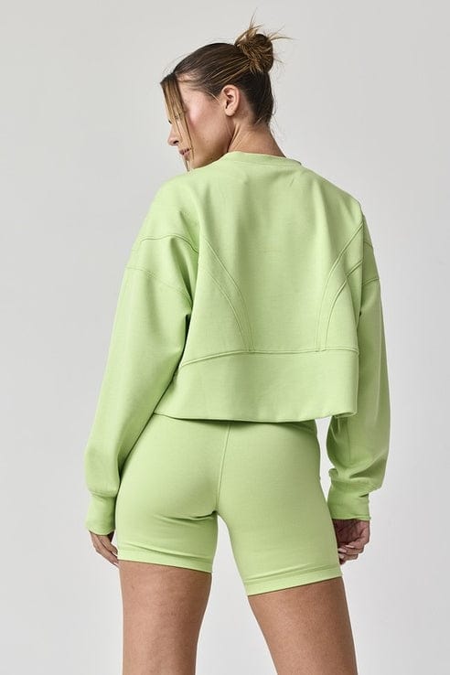 Papermoon Papermoon Zoey Loose Fit Seam Top and Bike Shorts Set in Lime - Little Miss Muffin Children & Home