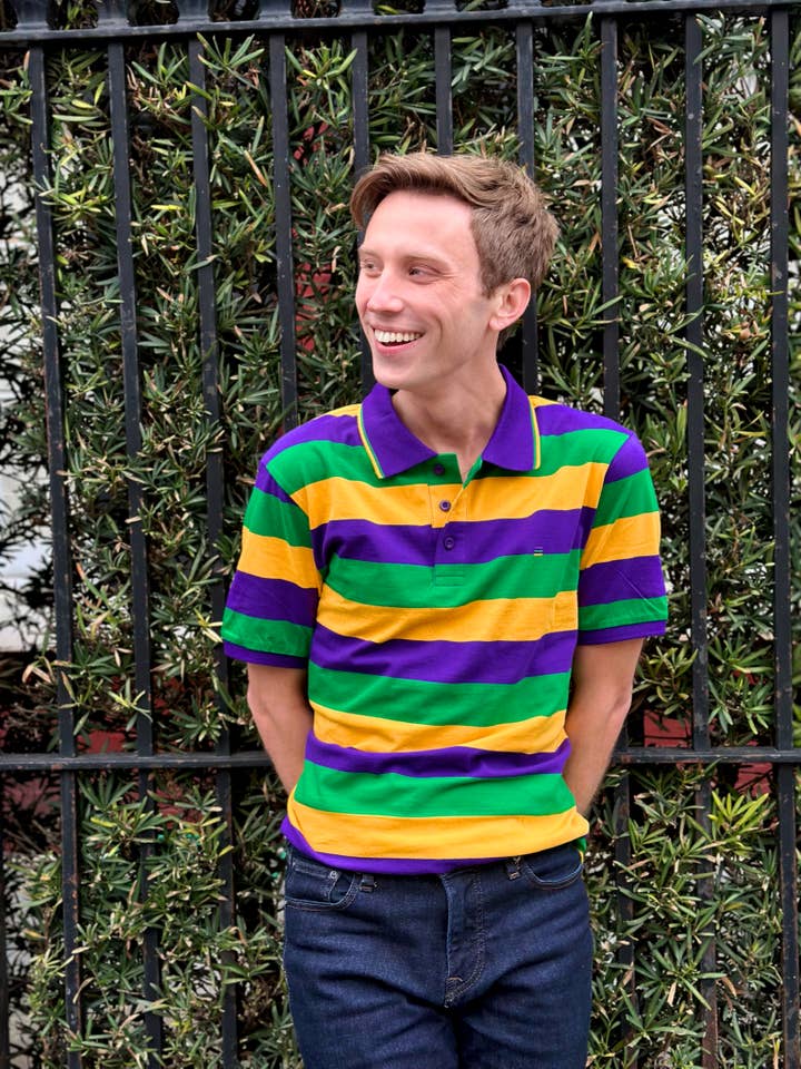 Mardi Gras Rugby Adult Short Sleeve Shirt