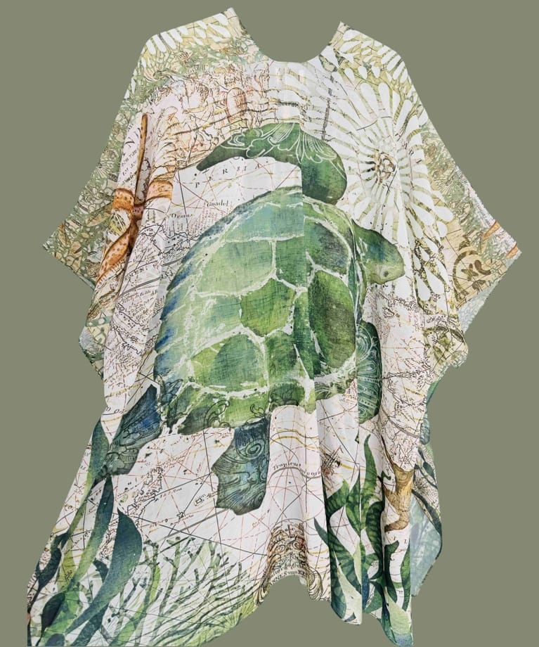 Green-Multi Sea Turtle Kimono