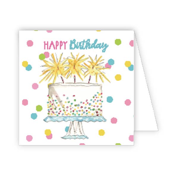 Birthday Cake White Enclosure Card
