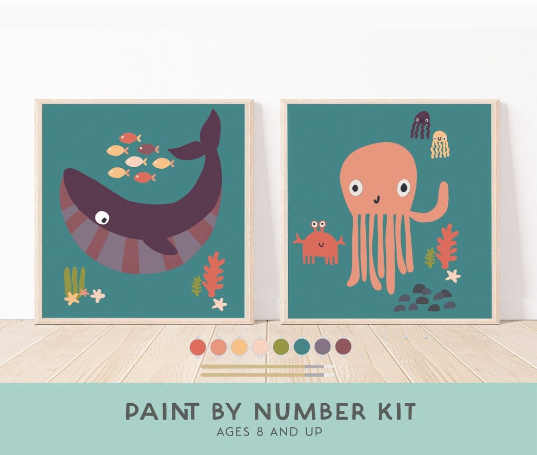 Breathe People Breathe People Ocean Animals Paint by Number Kit for Kids - Little Miss Muffin Children & Home