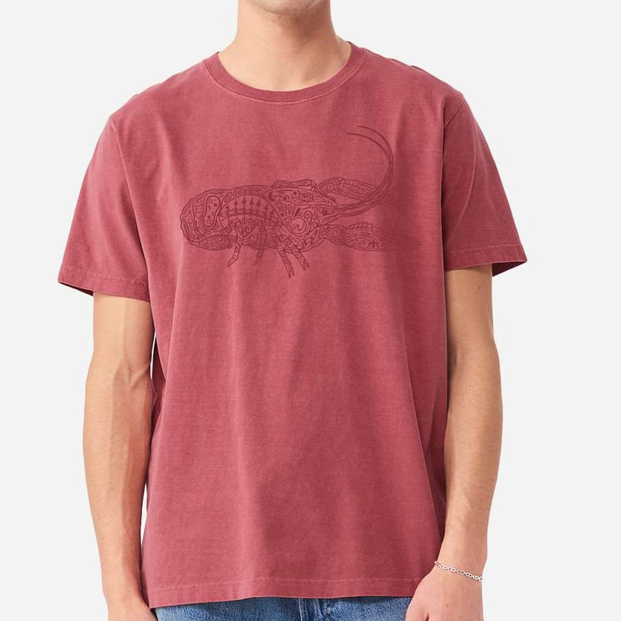 Washed Red Crawfish Gulf Coast Graphic Tee