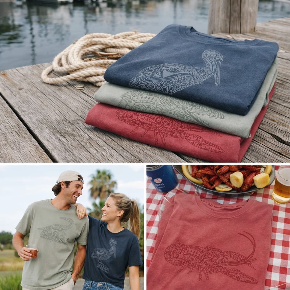 Washed Navy Pelican Gulf Coast Graphic Tee