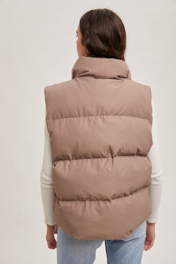 Bluivy Bluivy Zipper Front Puffer Vest, Mushroom - Little Miss Muffin Children & Home